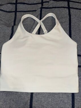 Old Navy White Crossback Cropped Tank Top